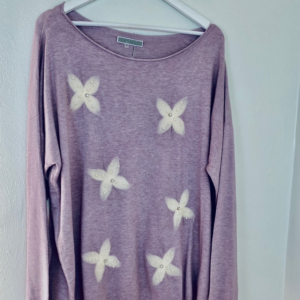 🆕. Liquid by Sioni Sweater. Heather Mauve. Sz XL.
